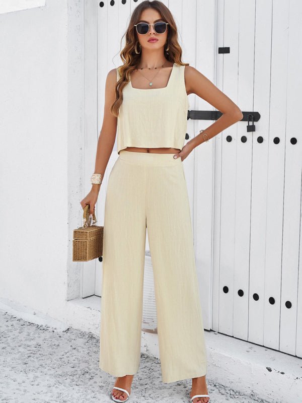 New casual sleeveless vest + trousers suit - Pant Suit
